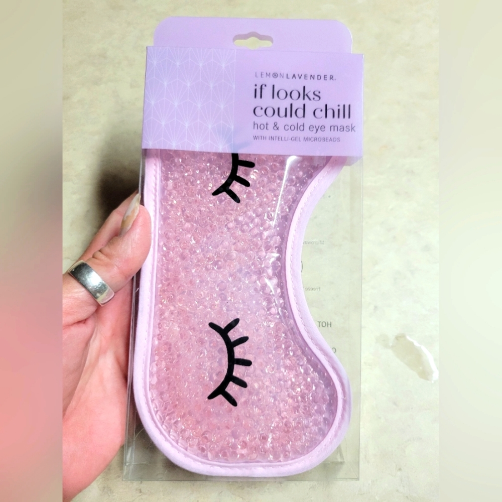 New in package lemon lavender hot or cold eye mask pink